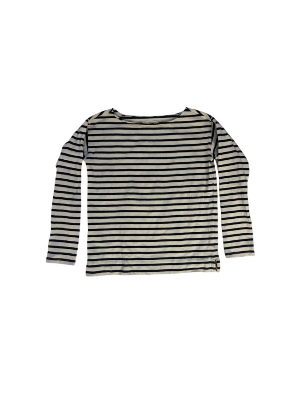 Everlane Black and White Striped Crewneck Sweater - Long Sleeve Top